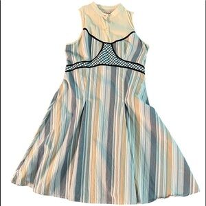 FREE PEOPLE WOMENS VINTAGE STRIPED SLEEVELESS DRESS SIZE 2